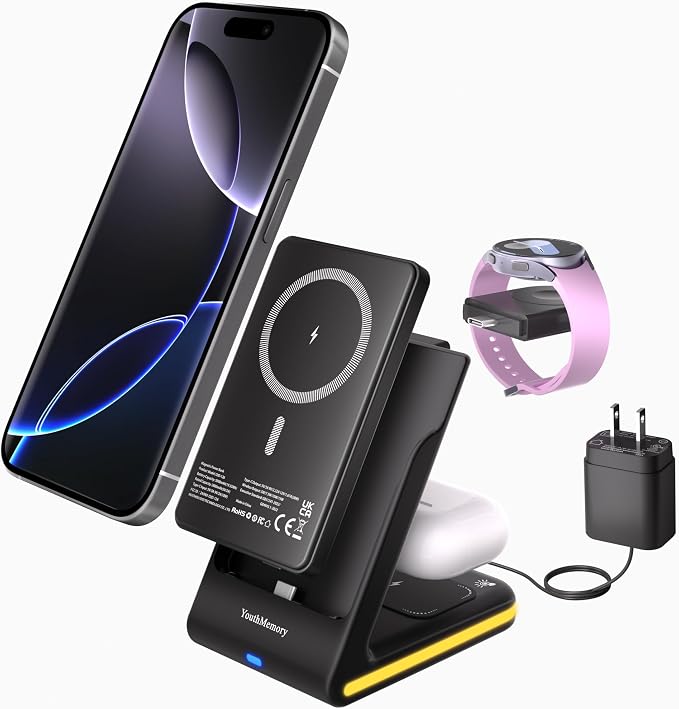 Wireless Charger 5 in 1 Magnetic Charging Station Stand by YouthMemory