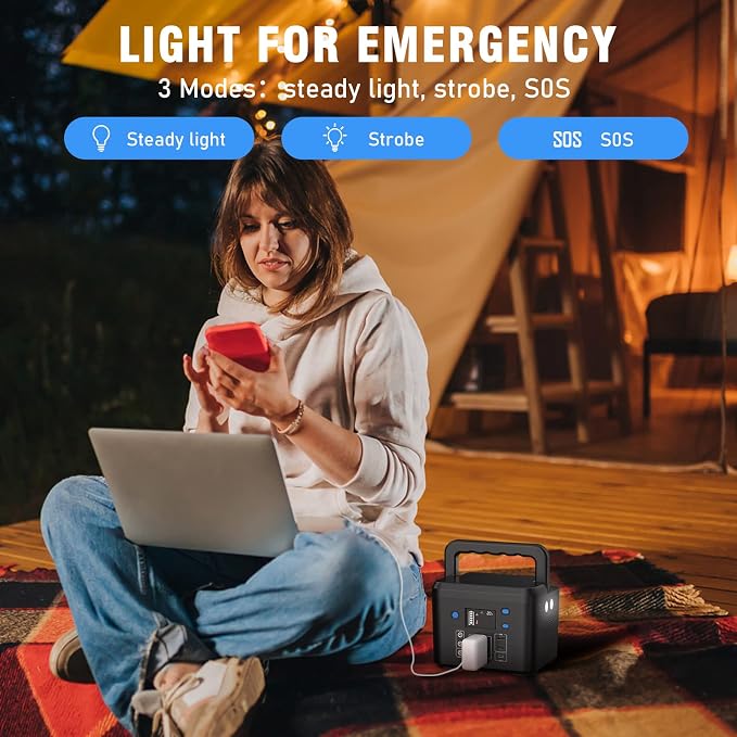 200W Portable Power Station, Powkey 120Wh/33, 000mAh Power Bank - Image 5