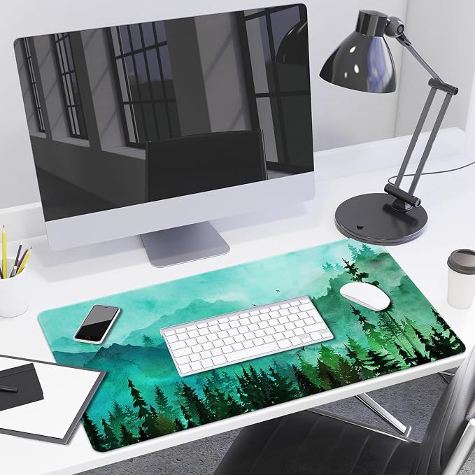 Lokigo Green Forest Mouse Pad, Waterproof Extended Large Gaming Mousepad - Image 7