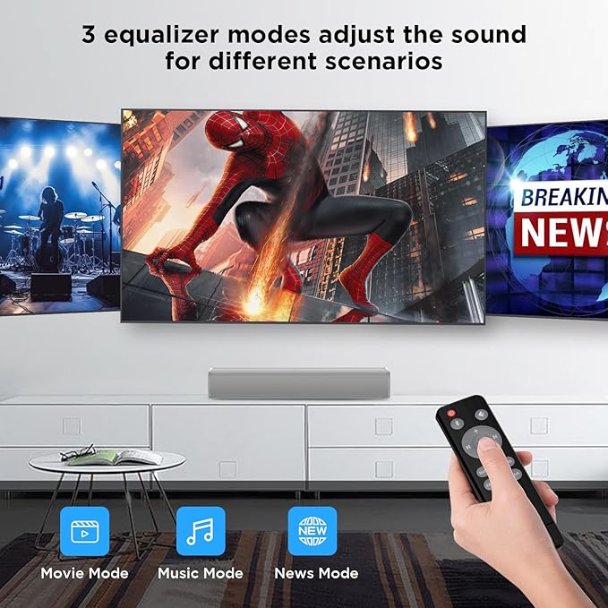 MZEIBO Sound Bar for TV, Soundbars Smart Portable Wireless Sound System - Image 3