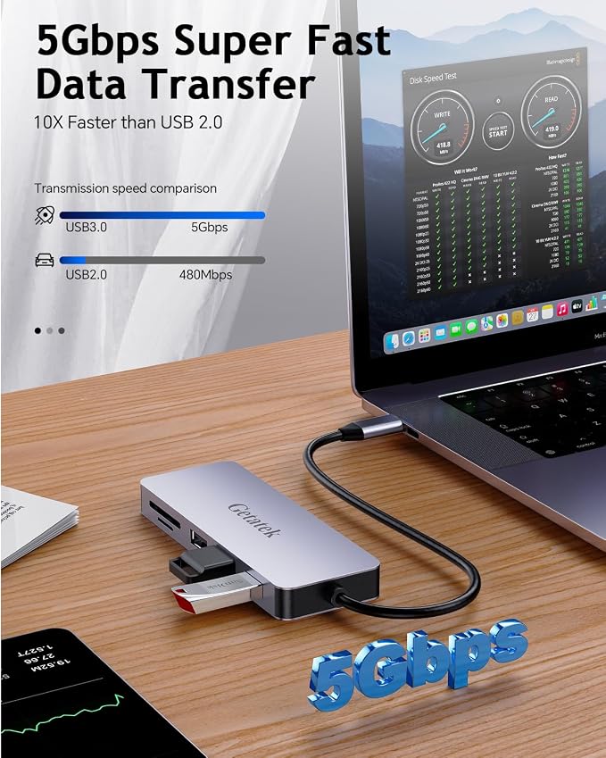 USB C Hub, 7 Ports USB C Multiport Adapter - Image 3