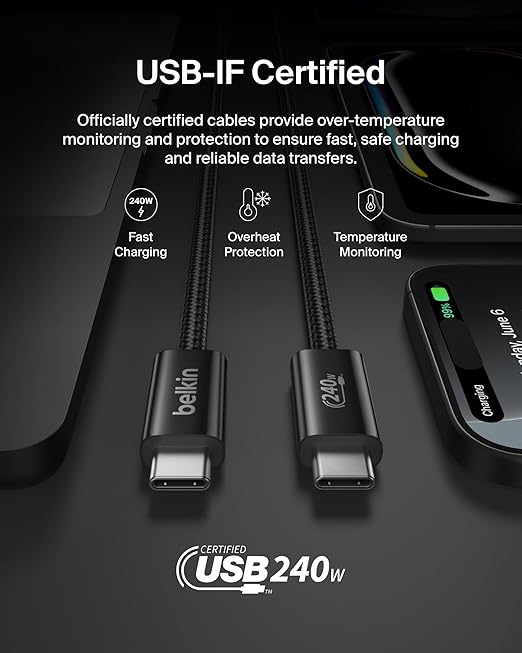 Belkin USB C to USB C Cable, 240W - Image 4