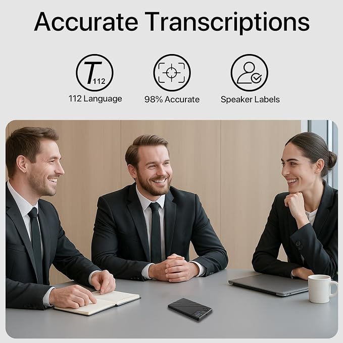 Ai Voice Recorder, Note Voice to Text Recorder W/Magnetic Case, App Control - Image 2