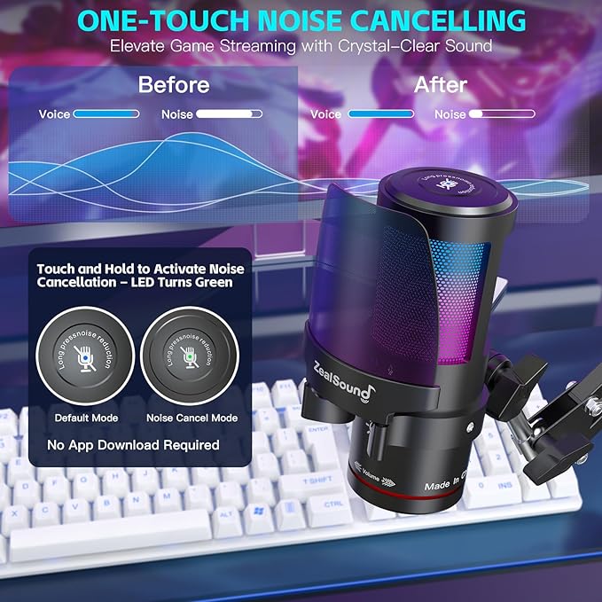 ZealSound Gaming Microphone for PC/Mac/iPhone/Phone – 192kHz/24-bit Podcast Mic - Image 3