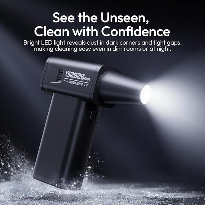ULANZI AD02 Storm Electric Air Duster V2, 13W High-Speed Compressed Air Duster - Image 6