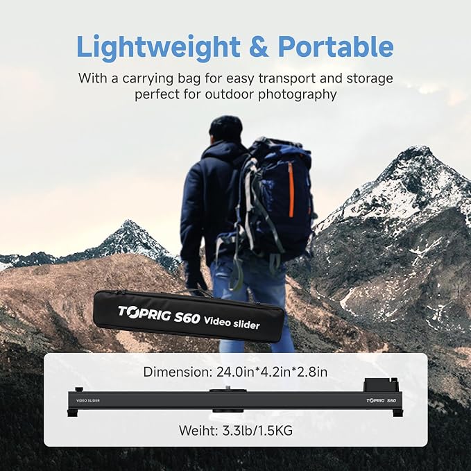 Accsoon Toprig 24inch/60cm Motorized Camera Slider, Time-Lapse/Loop Mode - Image 6