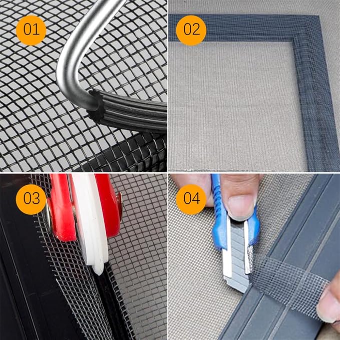 Window Screens Replacement Kit 47"x118" Adjustable Screen Mesh Easy DIY Project - Image 5