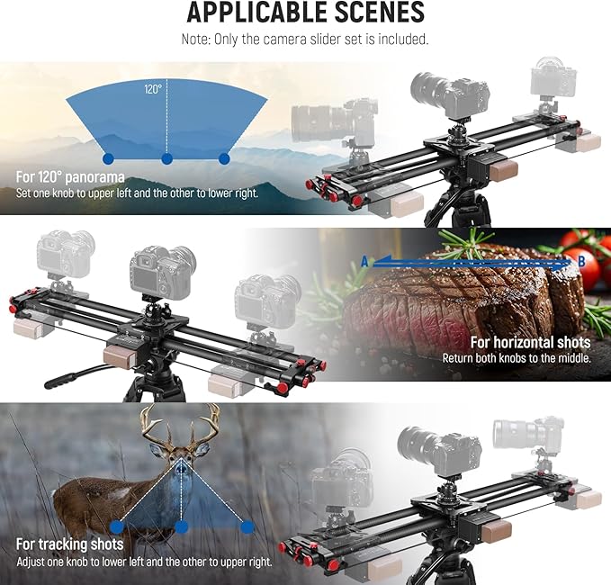 NEEWER 31.5"/80cm Motorized Camera Slider, App Wireless Control DSLR Carbon - Image 5