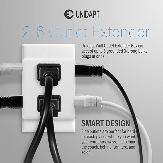 Multi Plug Outlet Splitter, Unidapt Multiple Outlets Extender Adapter - Image 2