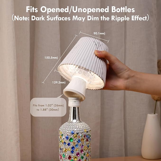 WILIT Wireless Bottle Lamp Shade, RGB Color Changing LED Night Light, Mood - Image 7
