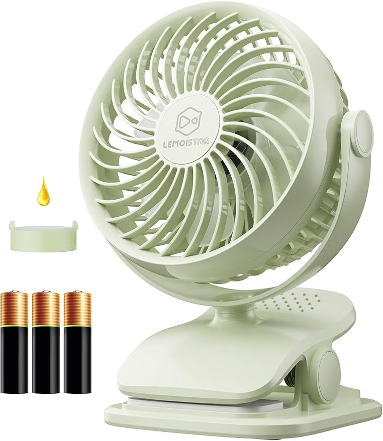 Shinebella AA Battery Powered Clip on Fan by Shinebella