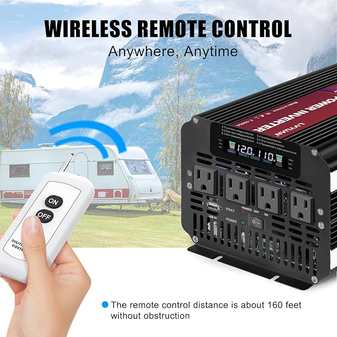 LVYUAN 3000 Watt Power Inverter 12V to 110V 120V - Image 7