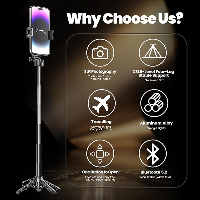 Mini Selfie Stick, Pocket Size Extendable Phone Holder - Image 2