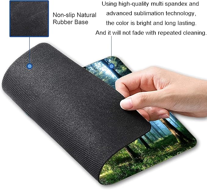 Forest Mouse Pad, Natural Scenery Mouse Pad Custom Design, Square Waterproof - Image 2