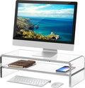 Egchi Acrylic Monitor Stand, 2 Tiers Computer Monitor Riser, Computer by Egchi