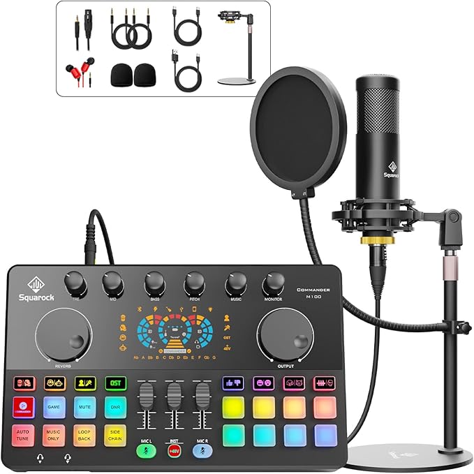 Podcast Equipment Bundle All-in-One by SquarockTek