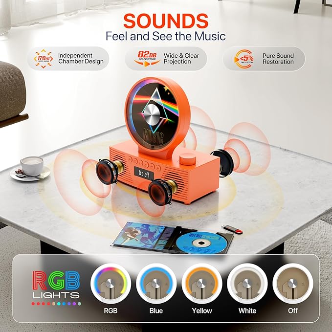 Retro Portable CD Player for Home Decor, CD Player - Image 5