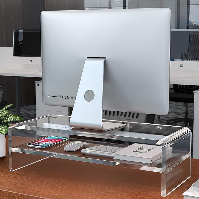 Egchi Acrylic Monitor Stand, 2 Tiers Computer Monitor Riser, Monitor - Image 4