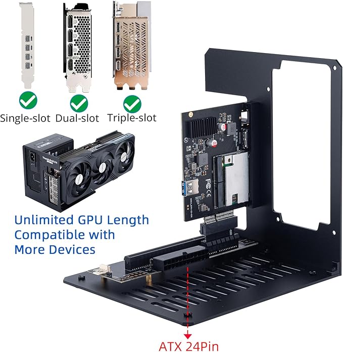 eGPU Enclosure Thunderbolt 3/4 USB4 40Gbps PD 85W Charging External GPU Dock - Image 4