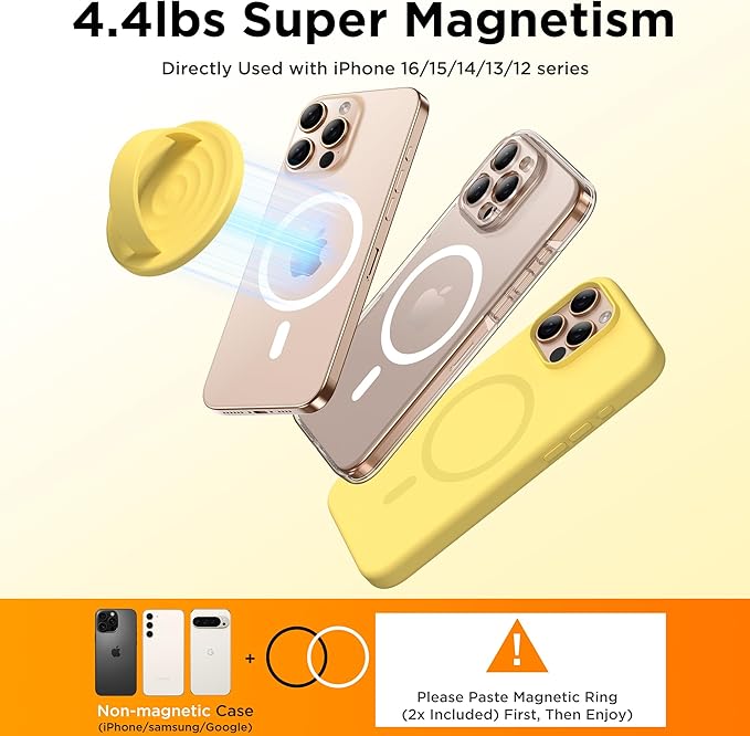 Magnetic Phone Ring Grip Holder, Silicone Finger Loop Grip, Compatible - Image 6