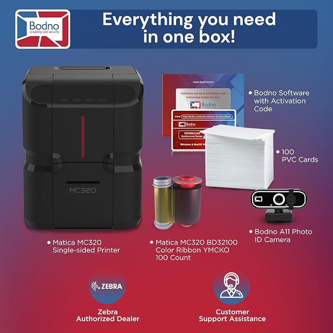 Bodno Matica MC320 Direct-to-Card Single Sided ID Card Printer & Complete - Image 2