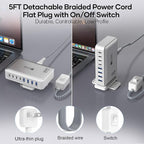200W Charging Station for Multiple Devices, 8-Port USB C Charger Block Fast - Image 2