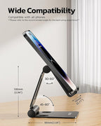 Nulaxy Dual Folding Cell Phone Stand, Fully Adjustable Foldable Desktop Phone - Image 4