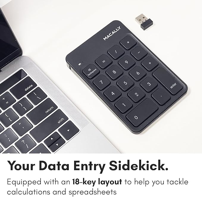 Macally Wireless Number Pad | Numeric Keypad | Wireless 10 Key - Image 2
