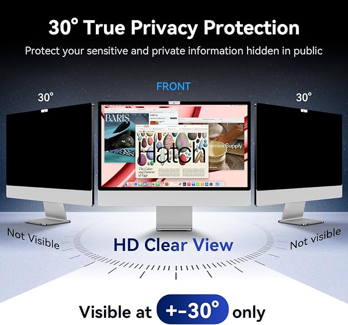 Privacy Screen for iMac 24 Inch 2021-2024 Destop Computer Monitor, Anti Glare - Image 3