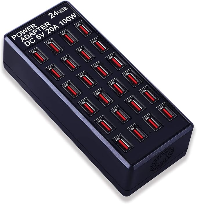 24-Port 100 watt USB Charging Station, Home Desktop Fast Charger, Suitable by MIXILIN