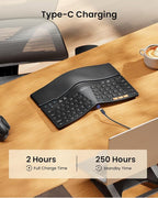 ProtoArc Bluetooth Ergonomic Keyboard, EK04 Mini Compact Wireless Ergo Keyboard - Image 6