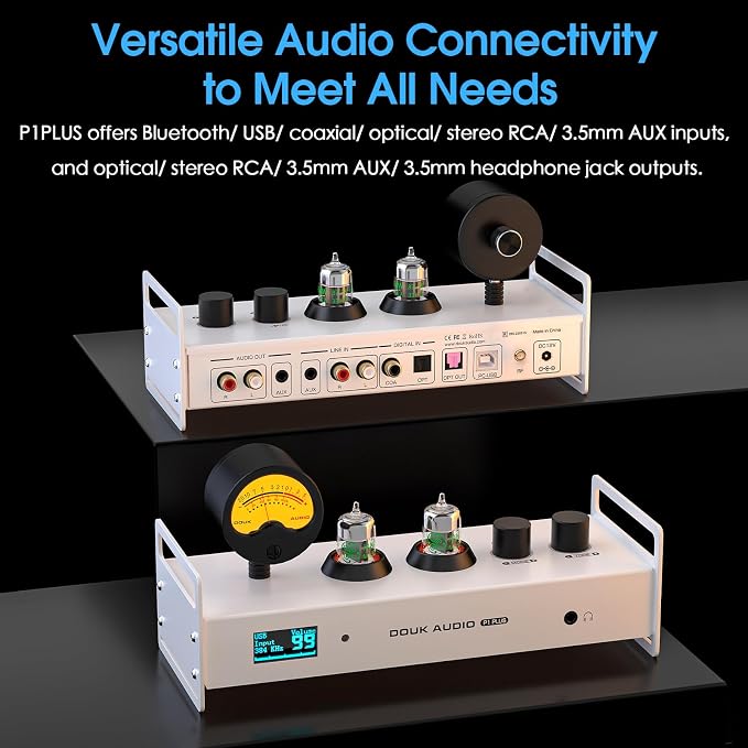 Douk Audio 2 Channel Bluetooth Vacuum Tube Preamp, Hi-Fi Headphone Amp - Image 3