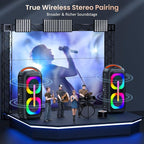 JYX Bluetooth Speaker with 2 Dual 60W 6.5" Subwoofer, PA System with 2 Wireless - Image 3