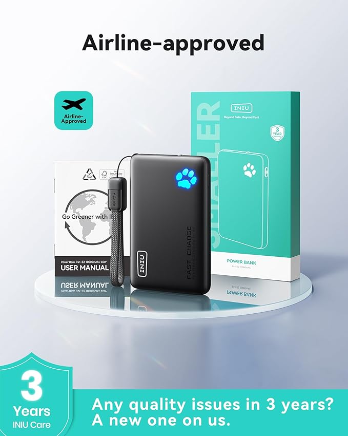 INIU 45W Fast Charging Portable Charger, 40% Smaller 10000mAh - Image 7
