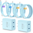 iPhone 16 15 Pro Max Charger Fast Charging, 45W Dual Port USB C Fast Charger by QZIIW