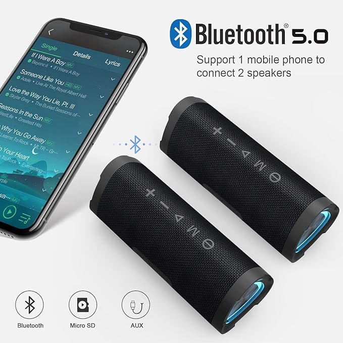 Vanzon Bluetooth Speakers, V40 Wireless Portable Bluetooth Speaker - Image 4
