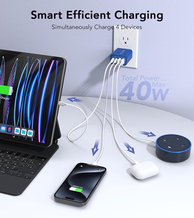 40W USB C Super Fast Charger Cube, 2 Pack PD + QC Charging Block Power Adapter - Image 2
