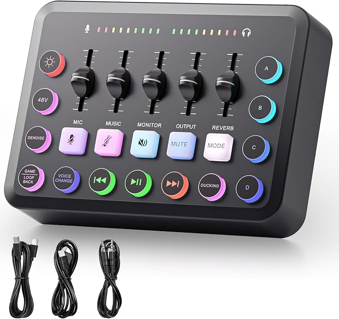 F11 Gaming Audio Mixer, Sound Board - Image 9