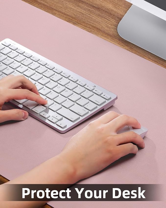 Pink Leather Desk Mat, Large Mouse Pad & Laptop Mat - Image 3