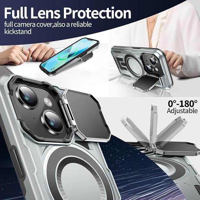 Camera Stand Case for iPhone 14 Plus, 2024 Version Military Grade Protective - Image 3