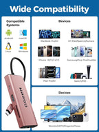 QGeeM USB C Hub Ethernet, 9 in 1 USB Type C Hub HDMI Multi-Port Converter - Image 7