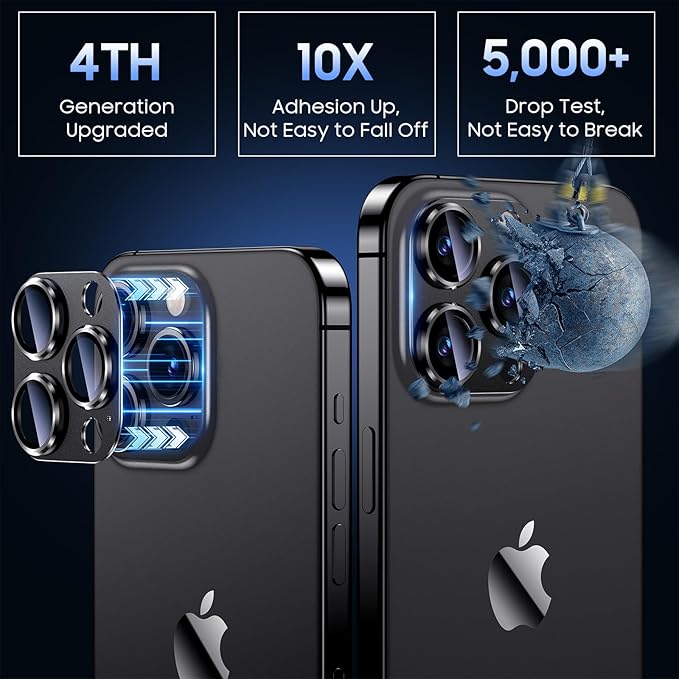 Uyiton Compatible with iPhone 15 Pro/iPhone 15 Pro Max Camera Lens Protector - Image 2