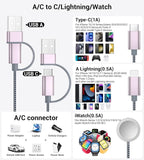 Temdan for Travel Essentials, 3 in 2 USB C Cable for Apple Watch Charger/iPhone - Image 2