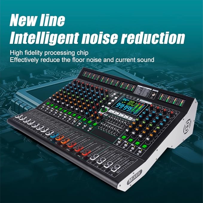 MD-14 14-Channel Professional Audio Mixer, 99 DSP Effects, LED Display - Image 5