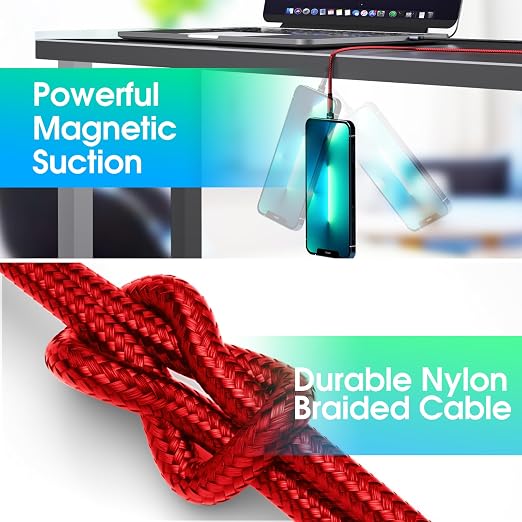 5-in-1 Magnetic Charging Cable, 540° Rotation Magnetic Phone Charger USB A/Type - Image 7