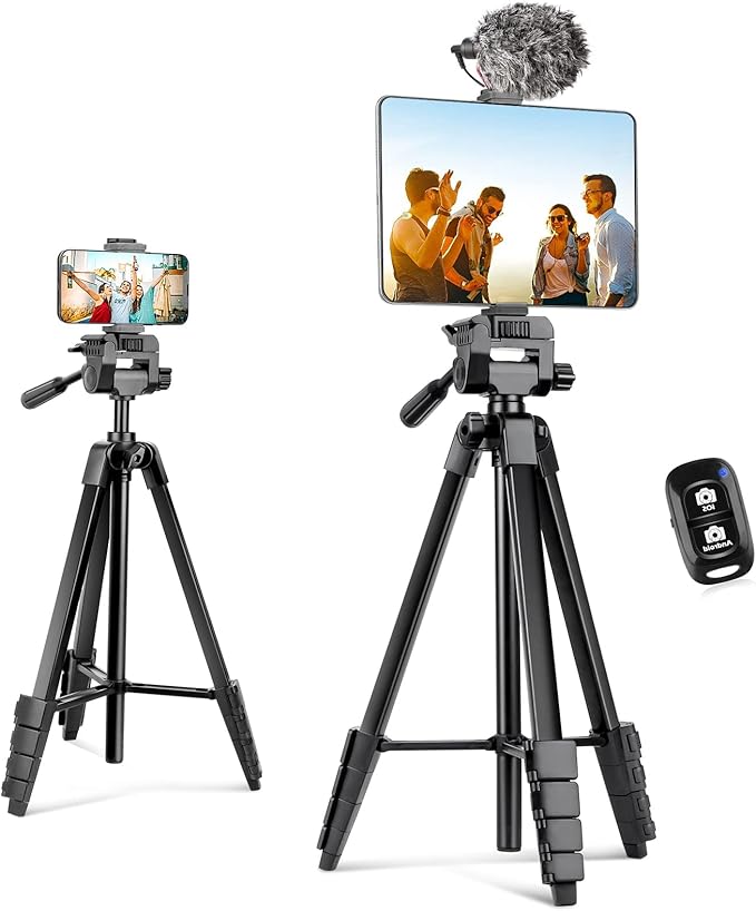 Aureday Phone Tripod Stand, 64” Extendable Cell Phone&Camera Tripod by Aureday