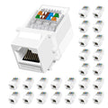 Cat6 RJ45 Keystone Jacks Toolless 25-Pack, Female RJ45 Connectors, Ethernet by Unknown