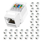 Cat6 RJ45 Keystone Jacks Toolless 25-Pack, Female RJ45 Connectors, Ethernet by Unknown