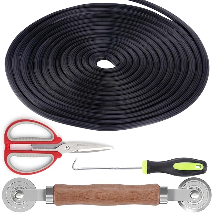 4 in 1 Window Screen Repair Tool Kit, Including 32Ft Spline, Steel Roller Tool by Unknown