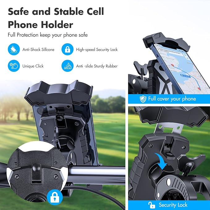 Universal Golf Cart Phone Holder, Adjustable Bike Phone Mount Bike Phone Holder - Image 5